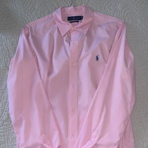 Ralph Lauren featherweight twill large pink dress shirt